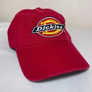 Dickies Horseshoe Strapback Hat Red One Size Embroidered Colorblock Cap